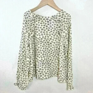 Peek | Girls Cream and Black Ruffle Blouse | Size Small (6/7)